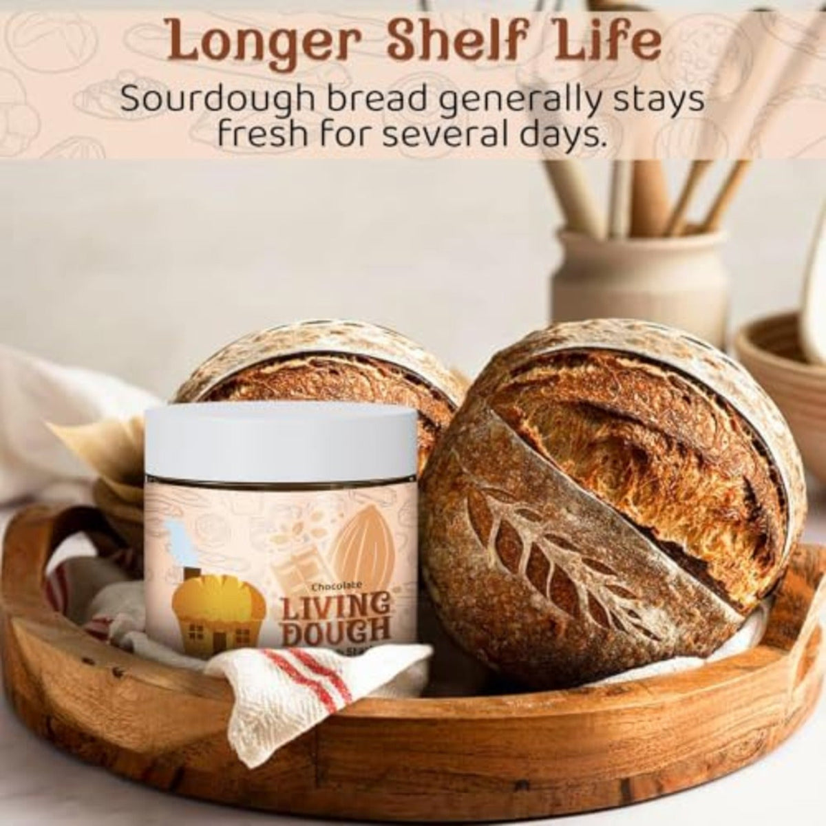 Living Dough chocolate whole wheat sourdough starter – image 5