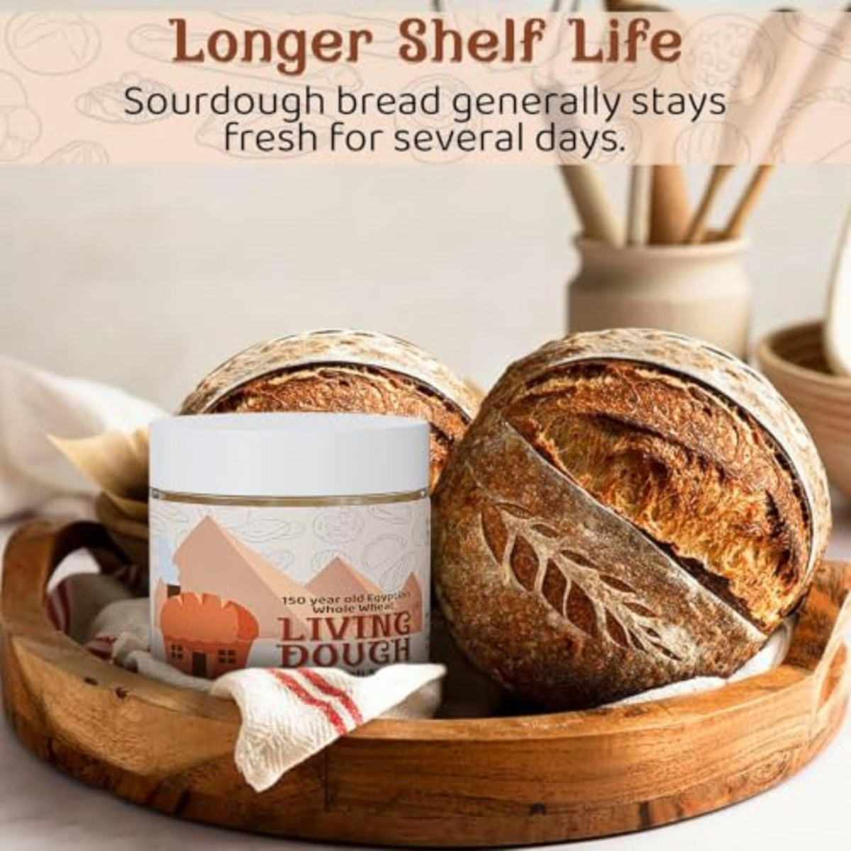 Living Dough 150-Year Egyptian whole wheat sourdough starter – image 5